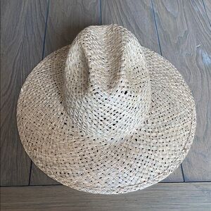 Janessa Leone Natural Straw Hat with Black Band